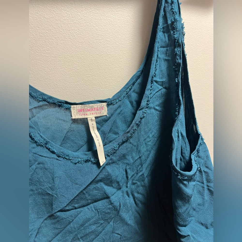 Free People Teal Asymmetrical Flow Tank